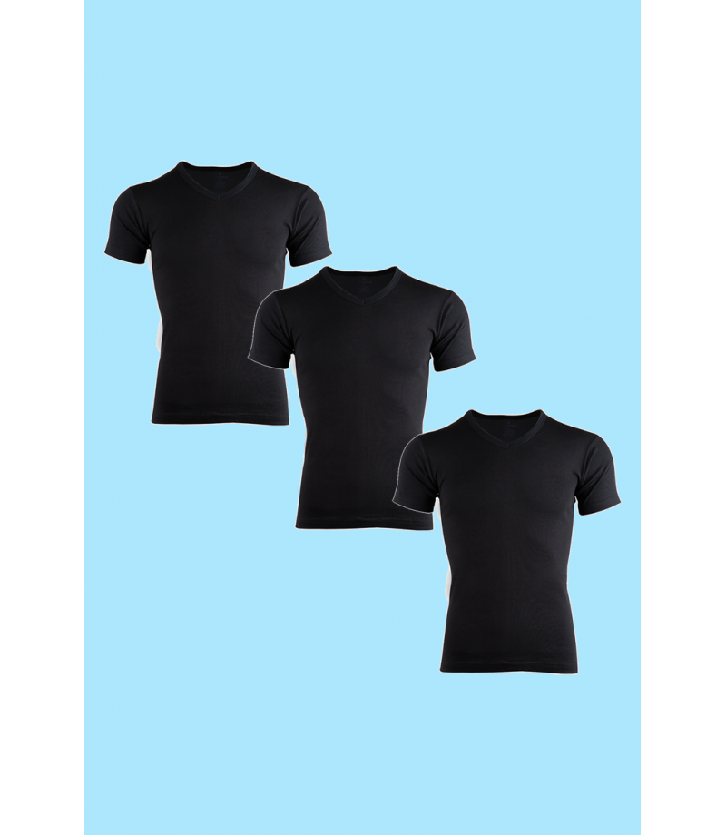 شد 6 حبة فانيلة ستريش رقبة V  صناعة تركية ماركة جيلان قطن 100% كود 047