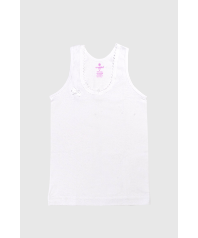 شد 6 حبة فنايل علاقي بناتي مع تطريز خفيف على الرقبة قطن 100% صناعة تركية ماركة جيلان كود 326