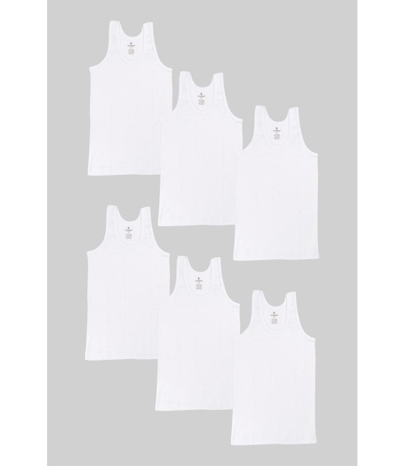 شد 6 حبة فنايل علاقي ولادي قطن 100% ماركة جيلان التركية كود 328