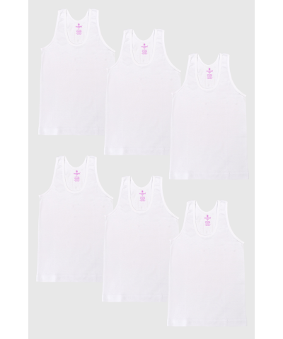 شد 6 حبة فنايل علاقي بناتي قطن 100% صناعة تركية ماركة جيلان كود 316