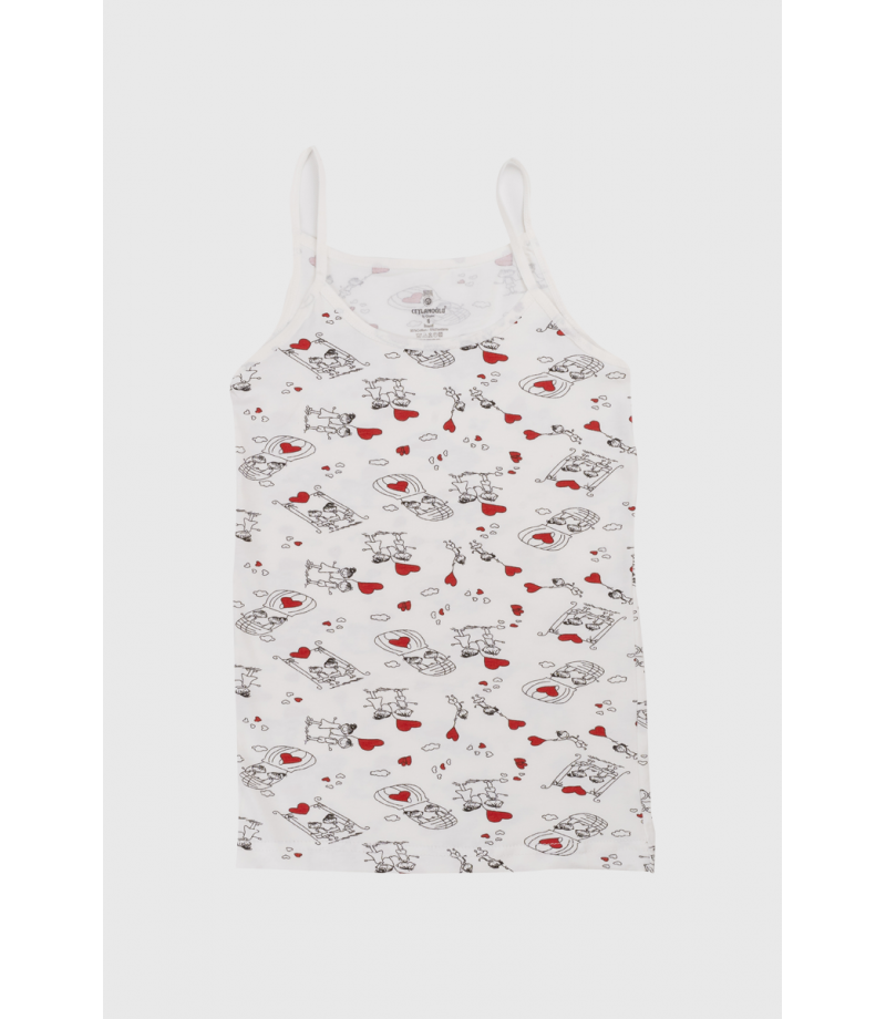 شد 6 حبة فنايل بناتي علاقي خيط ملون قطن 95% ماركة جيلان صناعة تركية كود 336