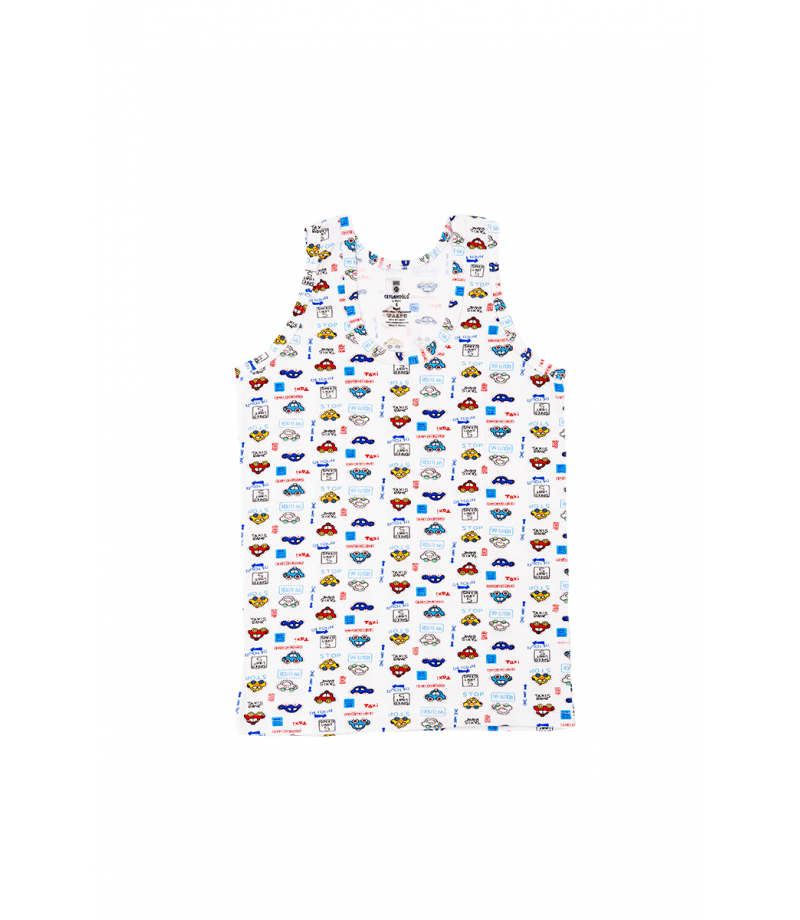 شد 6 حبة فنايل علاقي ولادي ملون قطن 95% صناعة تركية ماركة جيلان كود 346