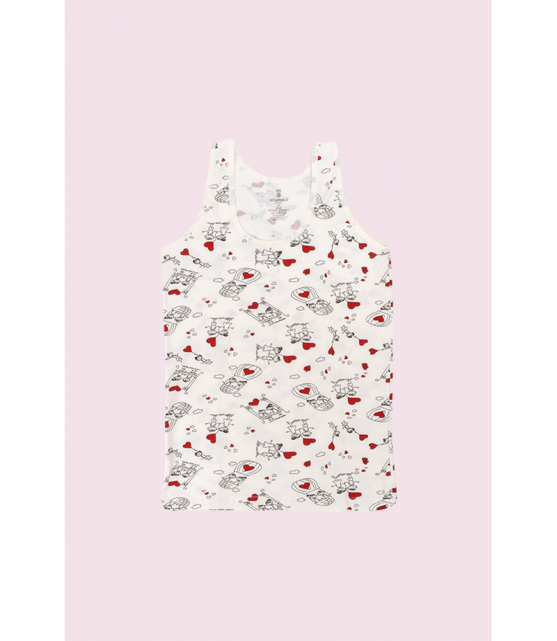 شد 6 حبة فنايل علاقي بناتي ملون الوان مختلفة صناعة تركية ماركة جيلان قطن 95% كود 348