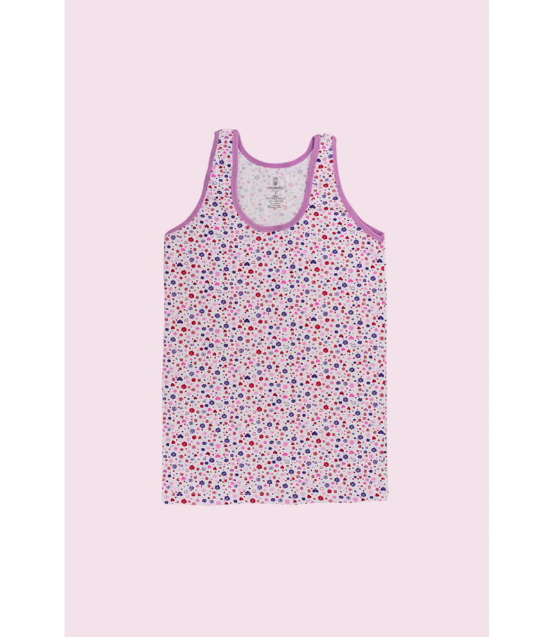 شد 6 حبة فنايل علاقي بناتي ملون الوان مختلفة صناعة تركية ماركة جيلان قطن 95% كود 348