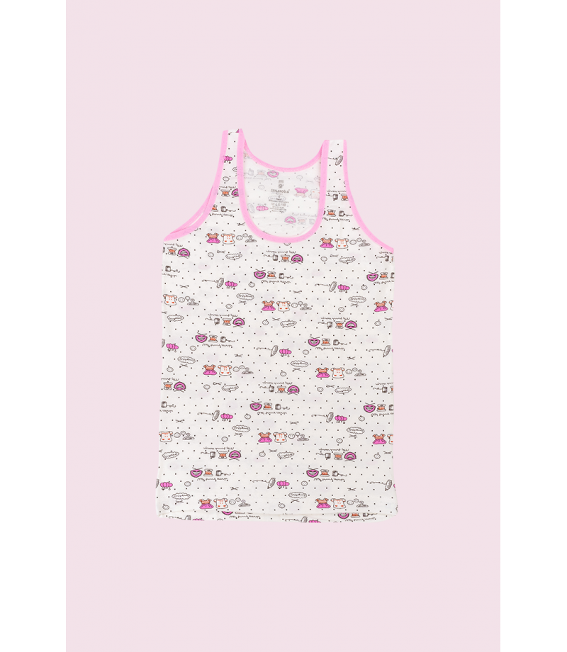 شد 6 حبة فنايل علاقي بناتي ملون الوان مختلفة صناعة تركية ماركة جيلان قطن 95% كود 348