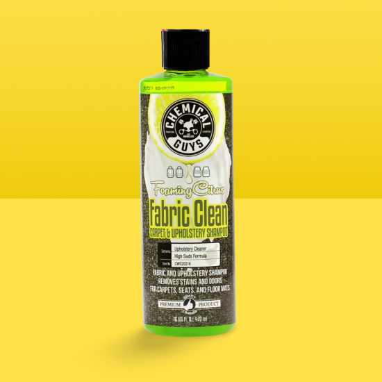 شامبو تنظيف داخلي للأقمشة برائحة الحمضيات كيميكال جايز Chemical Guys Citrus - 473 مل شامبو تنظيف داخلي للأقمشة برائحة الحمضيات كيميكال جايز Chemical Guys Citrus - 473 مل