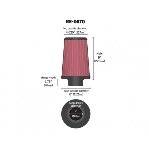 فلتر هواء كي ان K&N RE-0870 – أداء عالي وتوافق واسع فلتر هواء كي ان K&N RE-0870 – أداء عالي وتوافق واسع