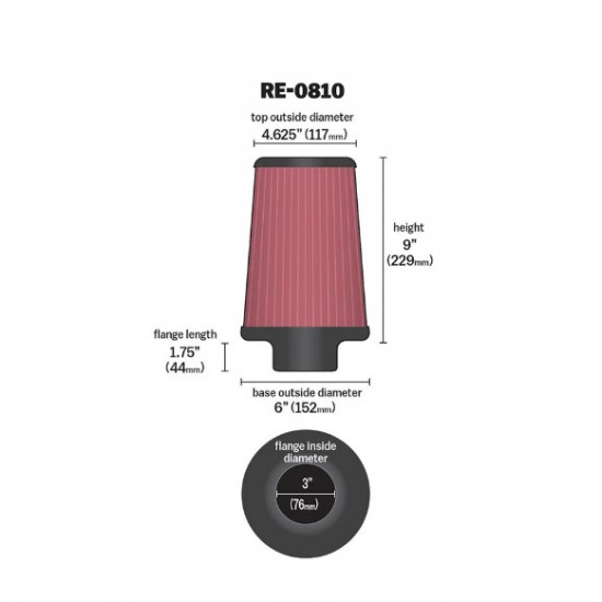 فلتر هواء كي ان K&N RE-0810 – أداء عالي وتوافق واسع فلتر هواء كي ان K&N RE-0810 – أداء عالي وتوافق واسع