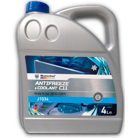 مضاد تجمد ونشر AF100B‑4 – أزرق (C11) – 4 لتر wunscher  مضاد تجمد ونشر AF100B‑4 – أزرق (C11) – 4 لتر wunscher