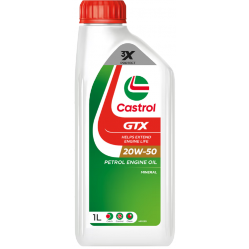 زيت كاسترول GTX 20W‑50 Castrol – 1 لتر – API SL / ACEA A3/B3, A3/B4 – معدني زيت كاسترول GTX 20W‑50 Castrol – 1 لتر – API SL / ACEA A3/B3, A3/B4 – معدني