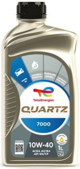 زيت Total Quartz 7000 SN 10W‑40 – 1 توتال لتر – API SN – نصف صناعي