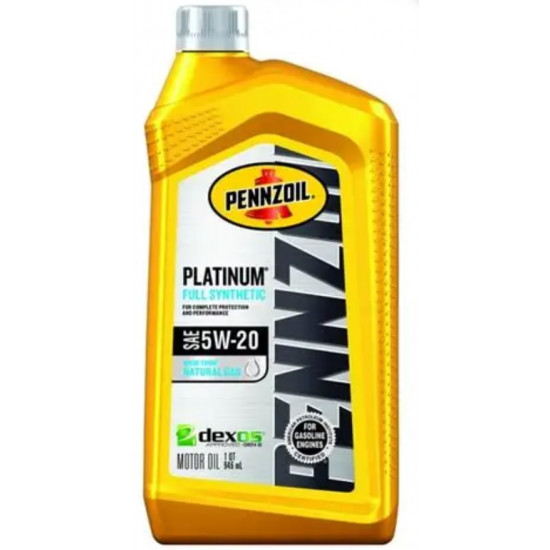 زيت المحرك الصناعي الكامل بنزويل Pennzoil Platinum 5W-20 – سعة 1 كوارت (946 مل) زيت المحرك الصناعي الكامل بنزويل Pennzoil Platinum 5W-20 – سعة 1 كوارت (946 مل)