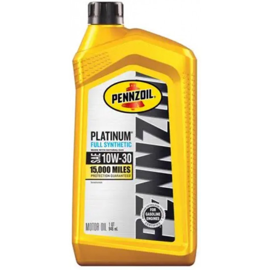 زيت المحرك الصناعي الكامل بنزويل Pennzoil Platinum 10W-30 – سعة 1 كوارت (946 مل) زيت المحرك الصناعي الكامل بنزويل Pennzoil Platinum 10W-30 – سعة 1 كوارت (946 مل)