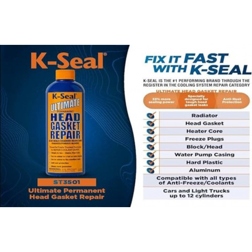 كي-سيل ألتيميت – أقوى مانع تسرب وجه رأس المحرك والراديتر K-Seal Ultimate – The Strongest Solution for Head Gasket كي-سيل ألتيميت – أقوى مانع تسرب وجه رأس المحرك والراديتر K-Seal Ultimate – The Strongest Solution for Head Gasket