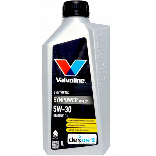 زيت المحرك التخليقي بالكامل فالفولين SynPower 5W-30 MST C3 Valvoline – 1 لتر زيت المحرك التخليقي بالكامل فالفولين SynPower 5W-30 MST C3 Valvoline – 1 لتر