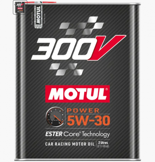 زيت المحرك موتول 300V باور 5W‑30 – 2 لتر (بتقنية ESTER Core®) Motul زيت المحرك موتول 300V باور 5W‑30 – 2 لتر (بتقنية ESTER Core®) Motul