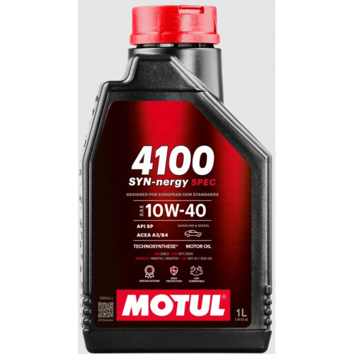 زيت محرك موتول 10W‑40 سين-إنرجي – API SP – 1 لتر Motul زيت محرك موتول 10W‑40 سين-إنرجي – API SP – 1 لتر Motul