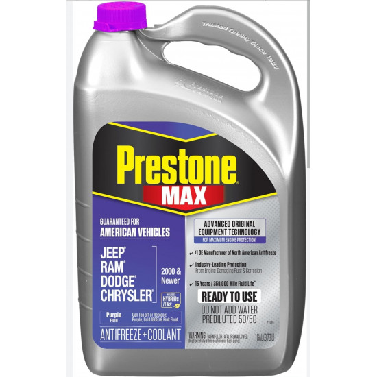بريستون ماكس للسيارات الأمريكية – Prestone MAX AF6900 – سائل تبريد وجاهز للاستعمال جيب دودج(1 جالون) بريستون ماكس للسيارات الأمريكية – Prestone MAX AF6900 – سائل تبريد وجاهز للاستعمال جيب دودج(1 جالون)