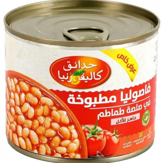 فاصوليا مطبوخة حدائق كاليفورنيا صغير 220جرام*6 حبة (نصف كرتون)