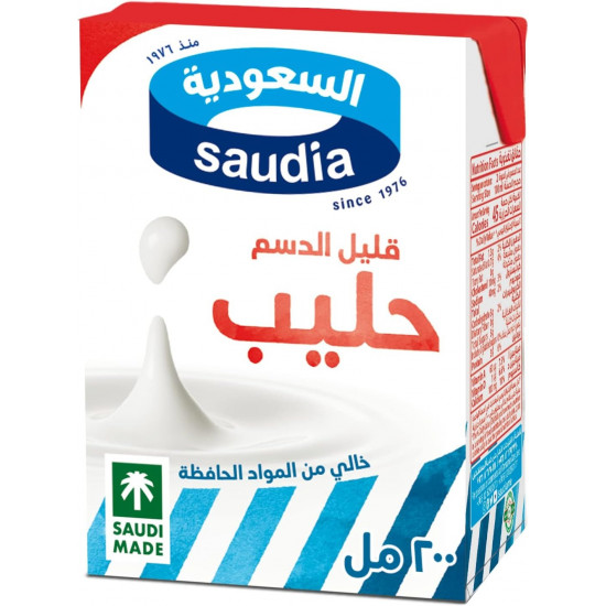 حليب السعودية قليل الدسم 200مل*6 حبة (نصف درزن)