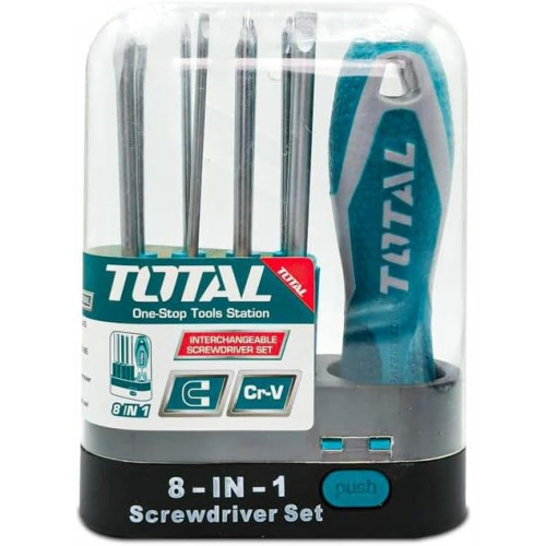 طقم مفكات ﻣﺗﻌﺩﺩ الرﺅﻭﺱ قابل للتبديل توتال