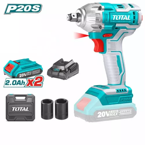 دريل بوكس شحن 20 فولت  ﺑﺷﻧﻁﺔ ﻣﻊ ﺑﻁﺎﺭﺗﻳﻥ توتال