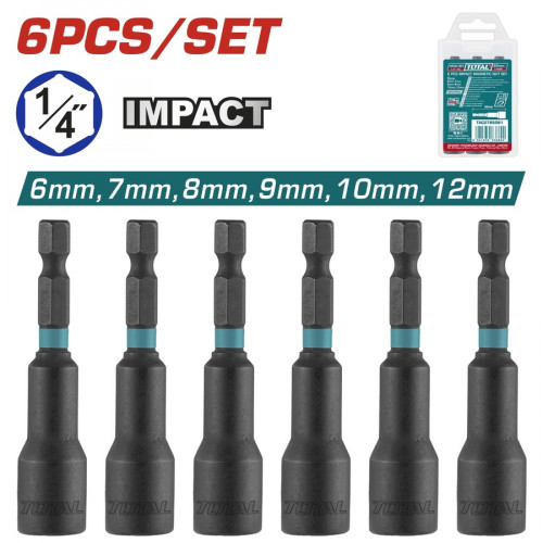 ﻁﻘﻡطقم لقمة شنيور مغناطيسية 6-12مم 6قطع توتال 