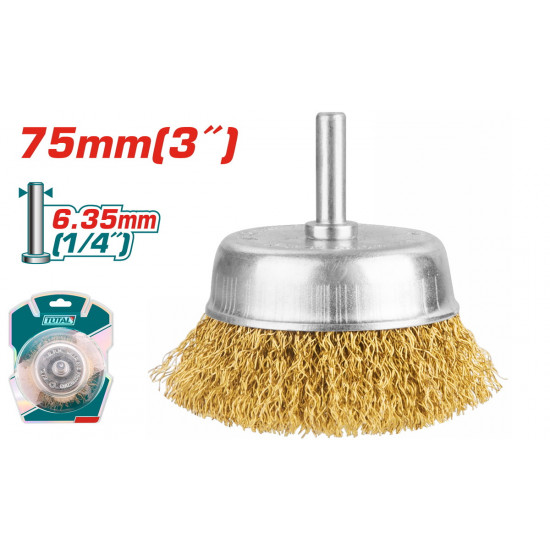 فرشاةﻛﻭﺏ ﺩﺭﻳﻝ ﻧﺣﺎﺱ75 ﻣﻡ مم سلك 0.35 مم توتال