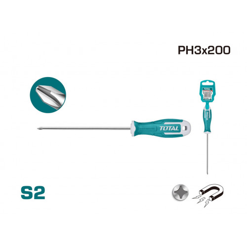 مفك براغي مصالب S2 8 × 200 توتال