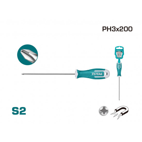 مفك براغي مصالب S2 8 × 200 توتال