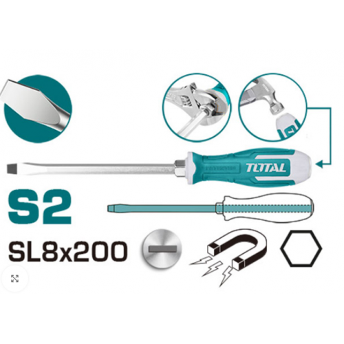 مفك ضرب عادي قياس 8*200 ملم توتال