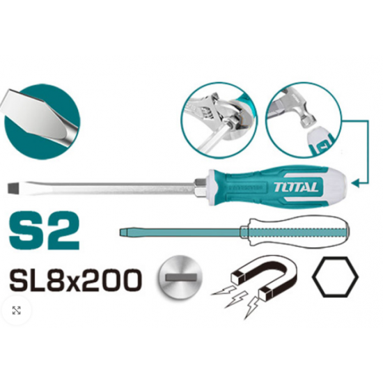 مفك ضرب عادي قياس 8*200 ملم توتال مفك ضرب عادي قياس 8*200 ملم توتال