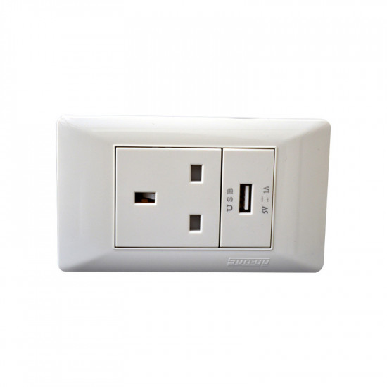 فيش 13 امبير + شاحن 2*4 - صن يو 6