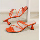 حذاء نسائي صيفي كاجوال بالكعب مدبب بالوان الاورنج 