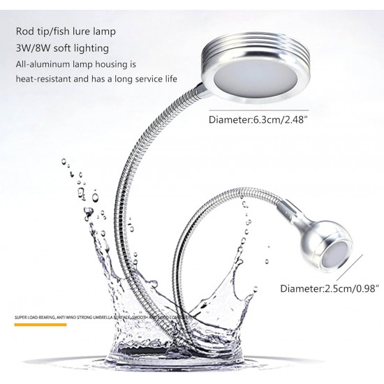 إضاءة صيانة بمنفذ USB مع قاعدة تثبيت مرنة