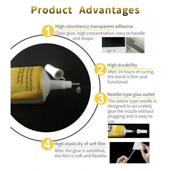 صمغ فائق اللصق لصيانة الاجهزة T8000 15ml-110ml من ZHANLIDA صمغ فائق اللصق لصيانة الاجهزة T8000 15ml-110ml من ZHANLIDA