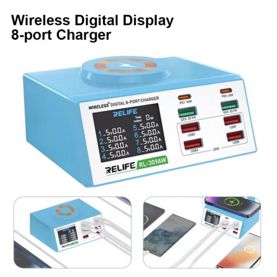 محول طاقة بمخارج متعددة لفحص البطاريات RL-309AW من RELIFE 