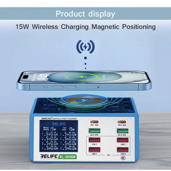 محول طاقة بمخارج متعددة لفحص البطاريات RL-309AW من RELIFE 