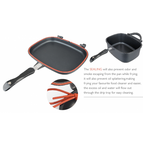 مقلاة طبخ مربع مزدوجة مقاس 30 مقلاة طبخ مربع مزدوجة مقاس 30