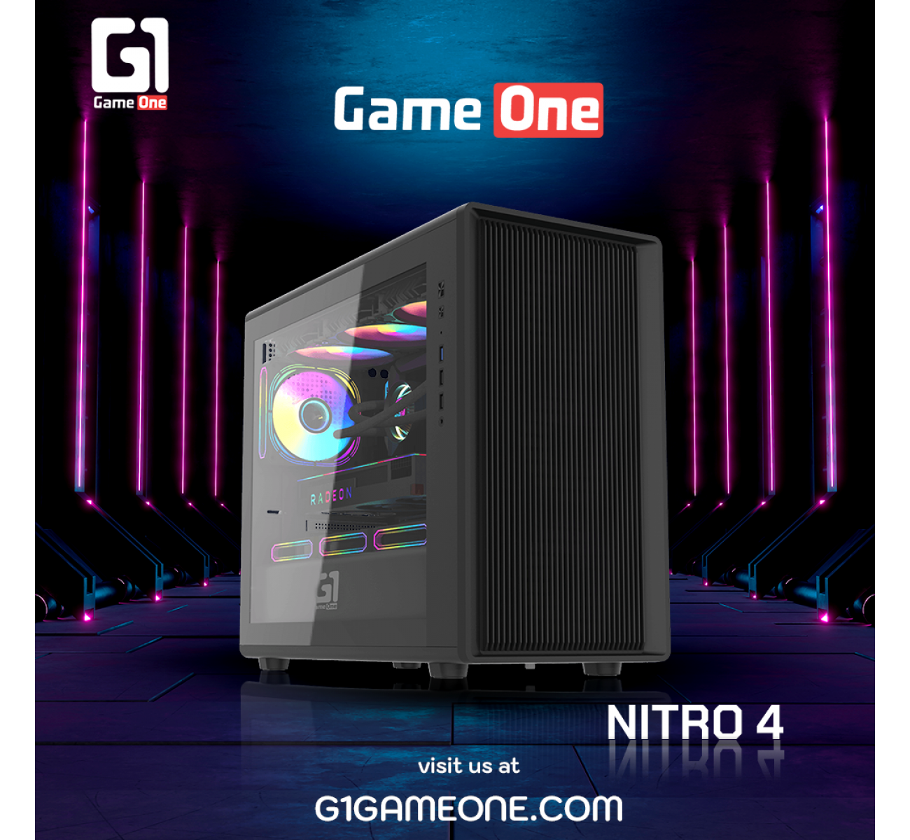 صندوق بي سي جيم ون NITRO 4 - اسود