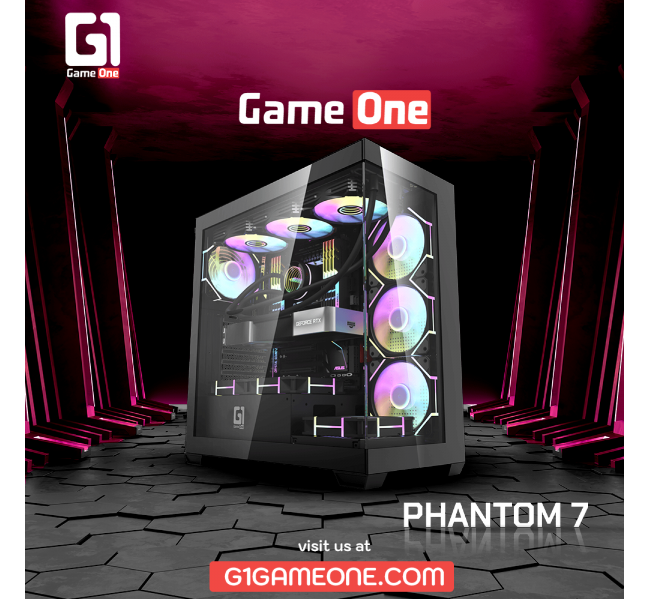 صندوق بي سي جيم ون PHANTOM 7 - اسود