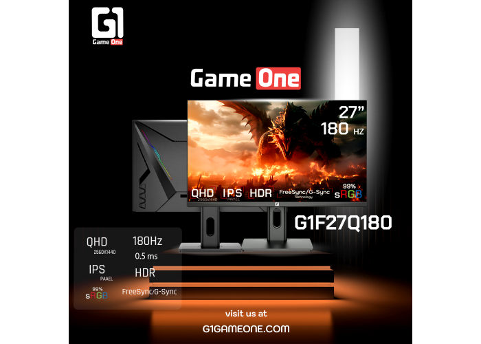 شاشة ألعاب جيم ون G1F27Q180 – مقاس 27 بوصة