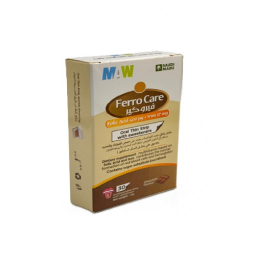ماو فيرو كير شرائح قابلة للذوبان حديد وحمض الفوليك ولاكتوفيرين 30 شريحة ماو فيرو كير شرائح قابلة للذوبان حديد وحمض الفوليك ولاكتوفيرين 30 شريحة