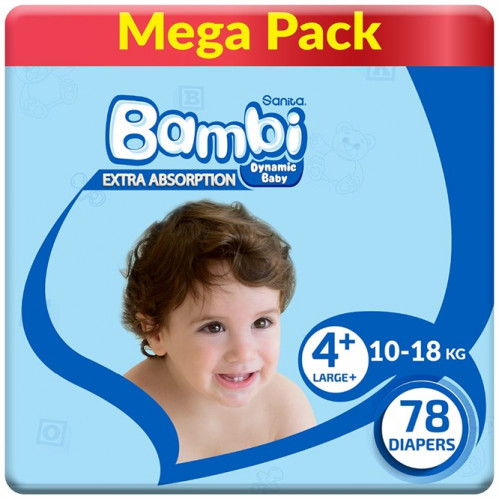 بامبي مقاس (4 بلس) عبوة ميجا 78 حفاضة بامبي مقاس (4 بلس) عبوة ميجا 78 حفاضة