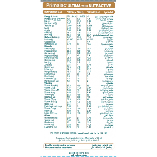 بريمالاك ألتيما ال اف حليب أطفال 400 جم