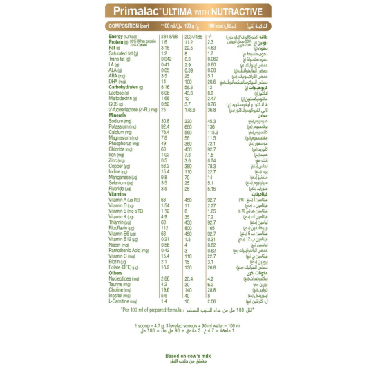 بريمالاك ألتيما حليب أطفال (3) 400 جم بريمالاك ألتيما حليب أطفال (3) 400 جم