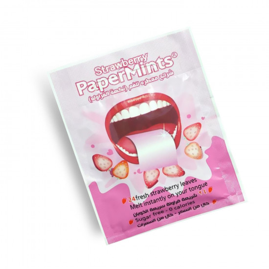 بيبرمينتس شرائح معطرة للفم فراولة 24 قطعة بيبرمينتس شرائح معطرة للفم فراولة 24 قطعة