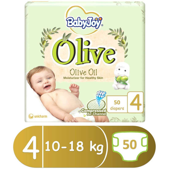 بيبي جوي زيتون مقاس(4)ميجا 10 - 18 كجم 50 حفاضة بيبي جوي زيتون مقاس(4)ميجا 10 - 18 كجم 50 حفاضة