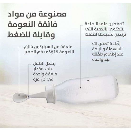 بيجون رضاعة بلاستيك بمعلقة للفطم 240 مل P330 D329 بيجون رضاعة بلاستيك بمعلقة للفطم 240 مل P330 D329