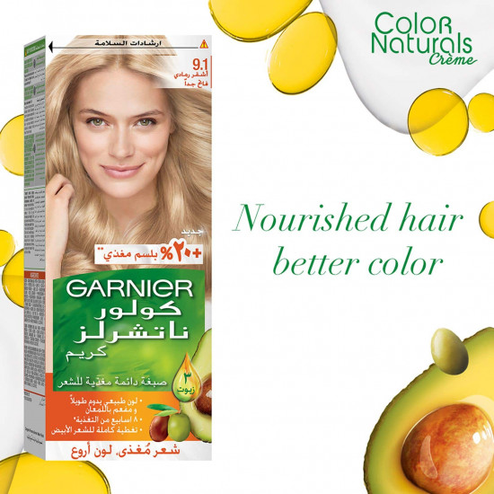 جارنييه كولور ناتشرلز صبغة شعر اشقر رمادى فاتح جدا 9.1